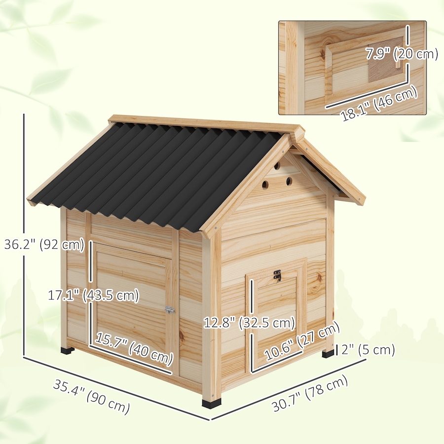 Image 962096_ALTMORE2.jpg, Product 962-096 / Price $209.99, PawHut Duck Coop, Wooden Duck House with Openable Roof & Double Doors, Natural Wood from PawHut on TSC.ca's Home & Garden department
