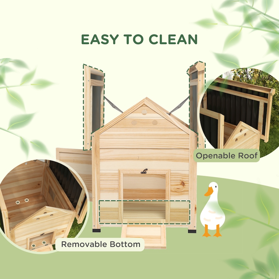 Image 962096_ALTMORE3.jpg, Product 962-096 / Price $209.99, PawHut Duck Coop, Wooden Duck House with Openable Roof & Double Doors, Natural Wood from PawHut on TSC.ca's Home & Garden department