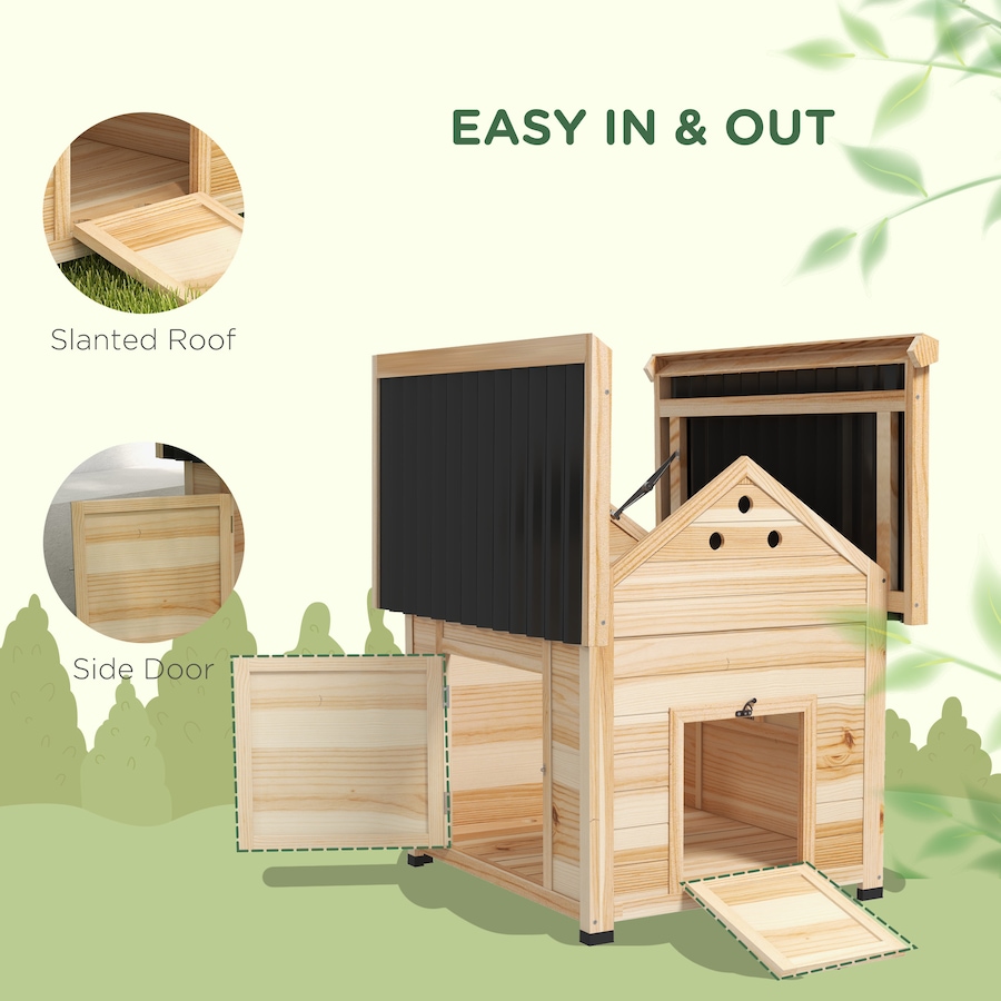 Image 962096_ALTMORE4.jpg, Product 962-096 / Price $209.99, PawHut Duck Coop, Wooden Duck House with Openable Roof & Double Doors, Natural Wood from PawHut on TSC.ca's Home & Garden department