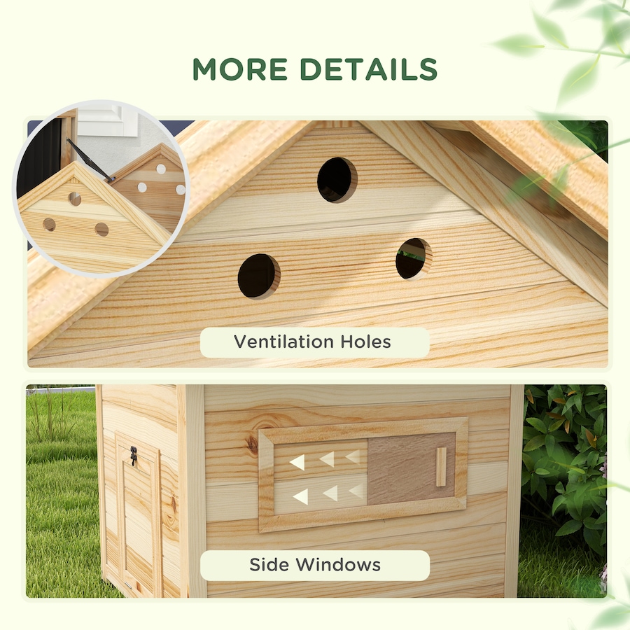 Image 962096_ALTMORE6.jpg, Product 962-096 / Price $209.99, PawHut Duck Coop, Wooden Duck House with Openable Roof & Double Doors, Natural Wood from PawHut on TSC.ca's Home & Garden department