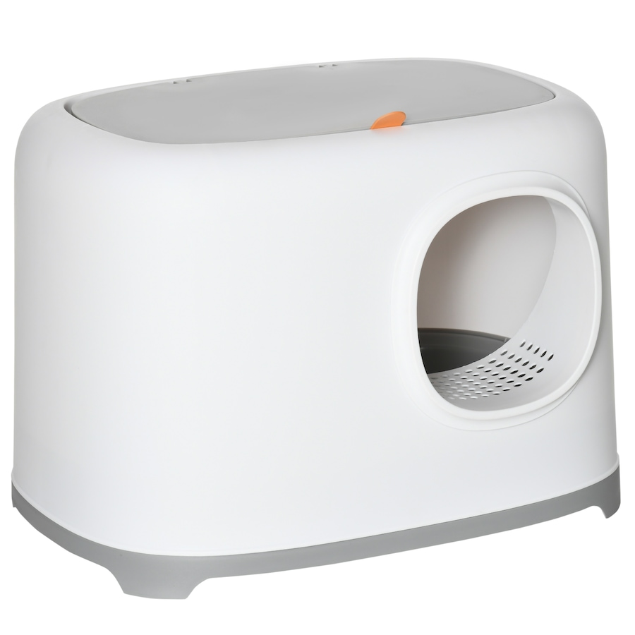 Image 962099.jpg, Product 962-099 / Price $73.99, PawHut Cat Litter Box, Open Top Kitty Litter Pan w/ Anti-Sand Tunnel, White from PawHut on TSC.ca's Home & Garden department