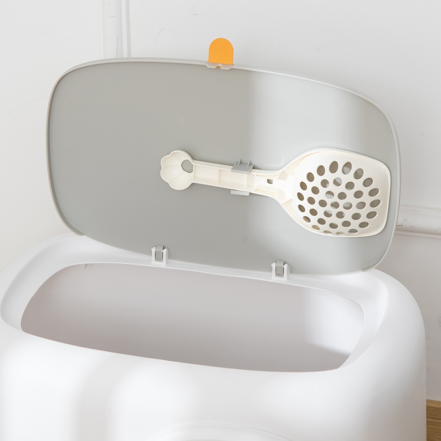Image 962099_ALTMORE8.jpg, Product 962-099 / Price $73.99, PawHut Cat Litter Box, Open Top Kitty Litter Pan w/ Anti-Sand Tunnel, White from PawHut on TSC.ca's Home & Garden department