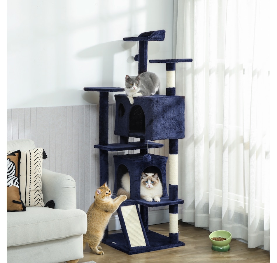 Image 962112_ALTMORE1.jpg, Product 962-112 / Price $85.99, PawHut 63" Cat Tree Tower with Scratching Posts, Cat Condos, Dark Blue from PawHut on TSC.ca's Home & Garden department