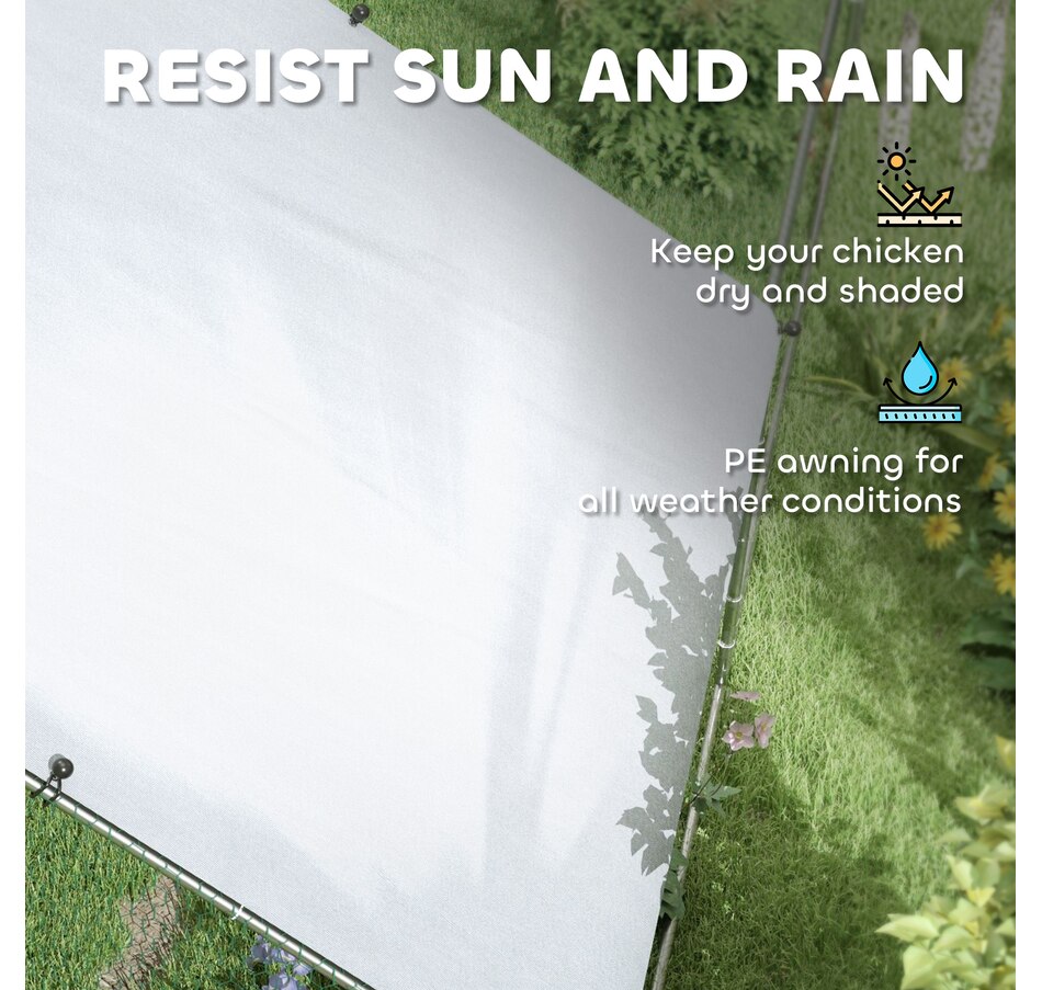 Image 962126_ALTMORE3.jpg, Product 962-126 / Price $589.99, PawHut Galvanized Large Chicken Coop Cage Walk-in Enclosure 9.8'x32.8'x6.4' from PawHut on TSC.ca's Home & Garden department