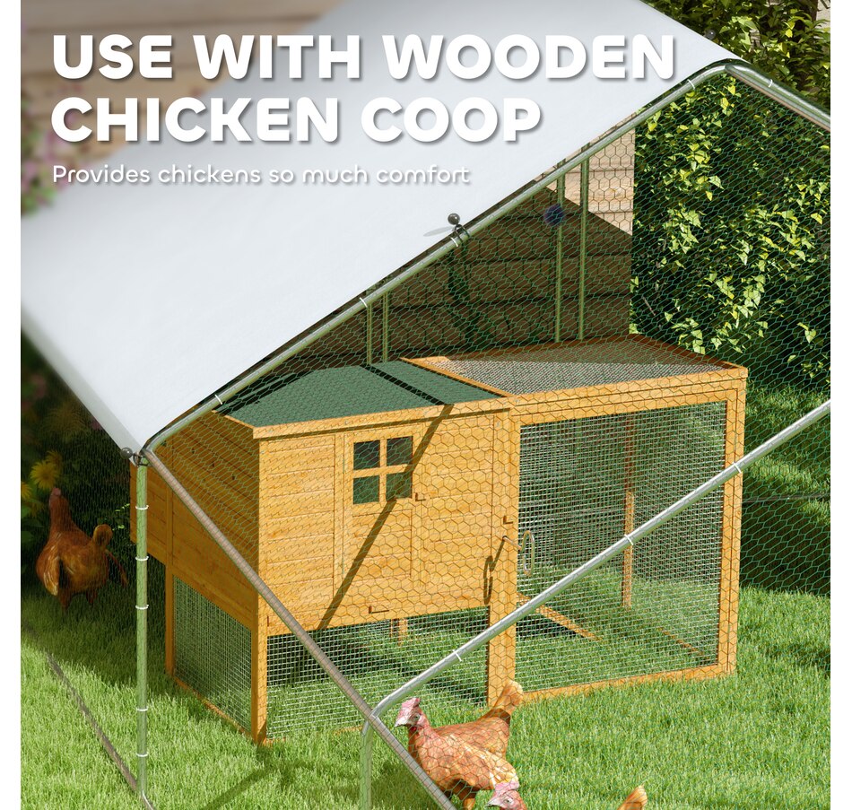 Image 962126_ALTMORE4.jpg, Product 962-126 / Price $589.99, PawHut Galvanized Large Chicken Coop Cage Walk-in Enclosure 9.8'x32.8'x6.4' from PawHut on TSC.ca's Home & Garden department