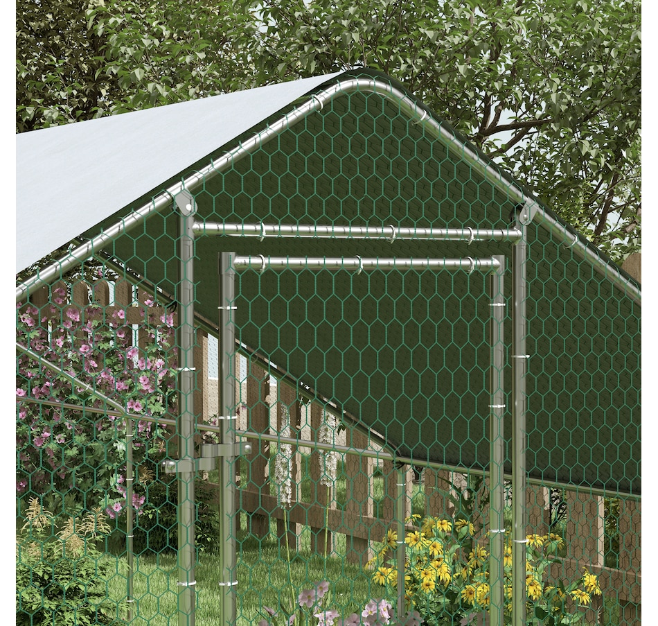 Image 962126_ALTMORE8.jpg, Product 962-126 / Price $589.99, PawHut Galvanized Large Chicken Coop Cage Walk-in Enclosure 9.8'x32.8'x6.4' from PawHut on TSC.ca's Home & Garden department