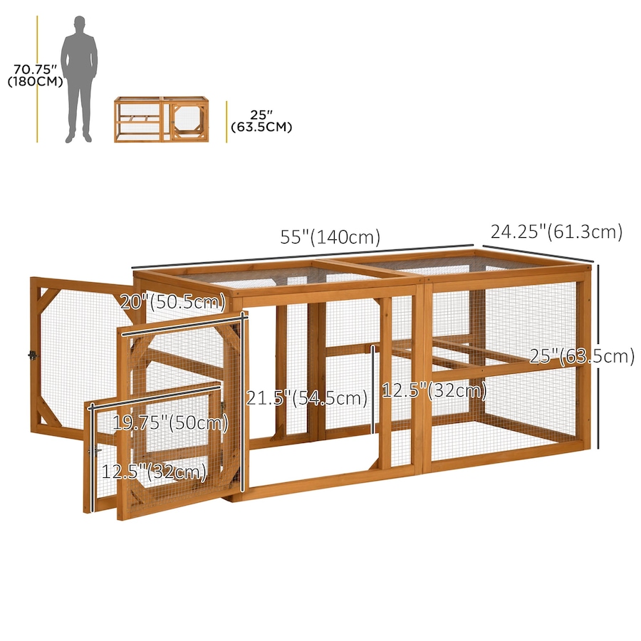 Image 962131_ALTMORE2.jpg, Product 962-131 / Price $137.99, PawHut Wooden Chicken Coop Extension, Chicken Cage w/ Roosting Bars, Orange from PawHut on TSC.ca's Home & Garden department