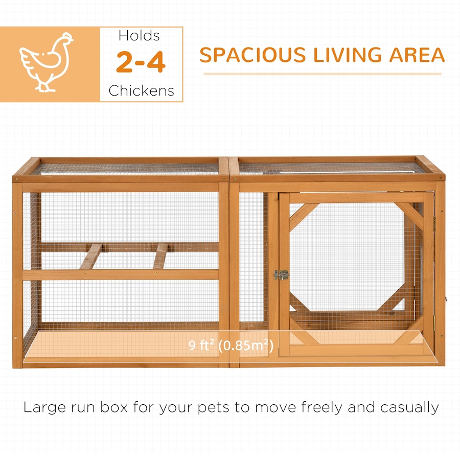 Image 962131_ALTMORE3.jpg, Product 962-131 / Price $137.99, PawHut Wooden Chicken Coop Extension, Chicken Cage w/ Roosting Bars, Orange from PawHut on TSC.ca's Home & Garden department