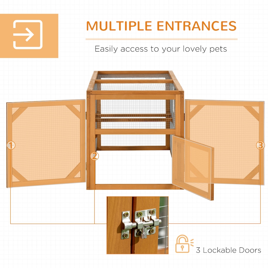 Image 962131_ALTMORE4.jpg, Product 962-131 / Price $137.99, PawHut Wooden Chicken Coop Extension, Chicken Cage w/ Roosting Bars, Orange from PawHut on TSC.ca's Home & Garden department