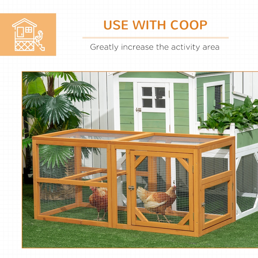 Image 962131_ALTMORE5.jpg, Product 962-131 / Price $137.99, PawHut Wooden Chicken Coop Extension, Chicken Cage w/ Roosting Bars, Orange from PawHut on TSC.ca's Home & Garden department