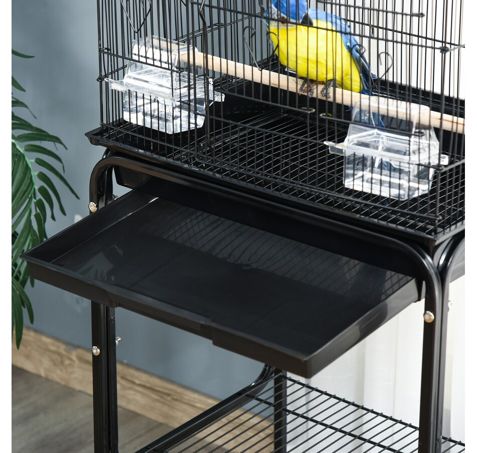 Image 962151_ALTMORE8.jpg, Product 962-151 / Price $89.99, PawHut 62" Large Rolling Bird Cage Cockatiel Play House Perch Swing, Black from PawHut on TSC.ca's Home & Garden department