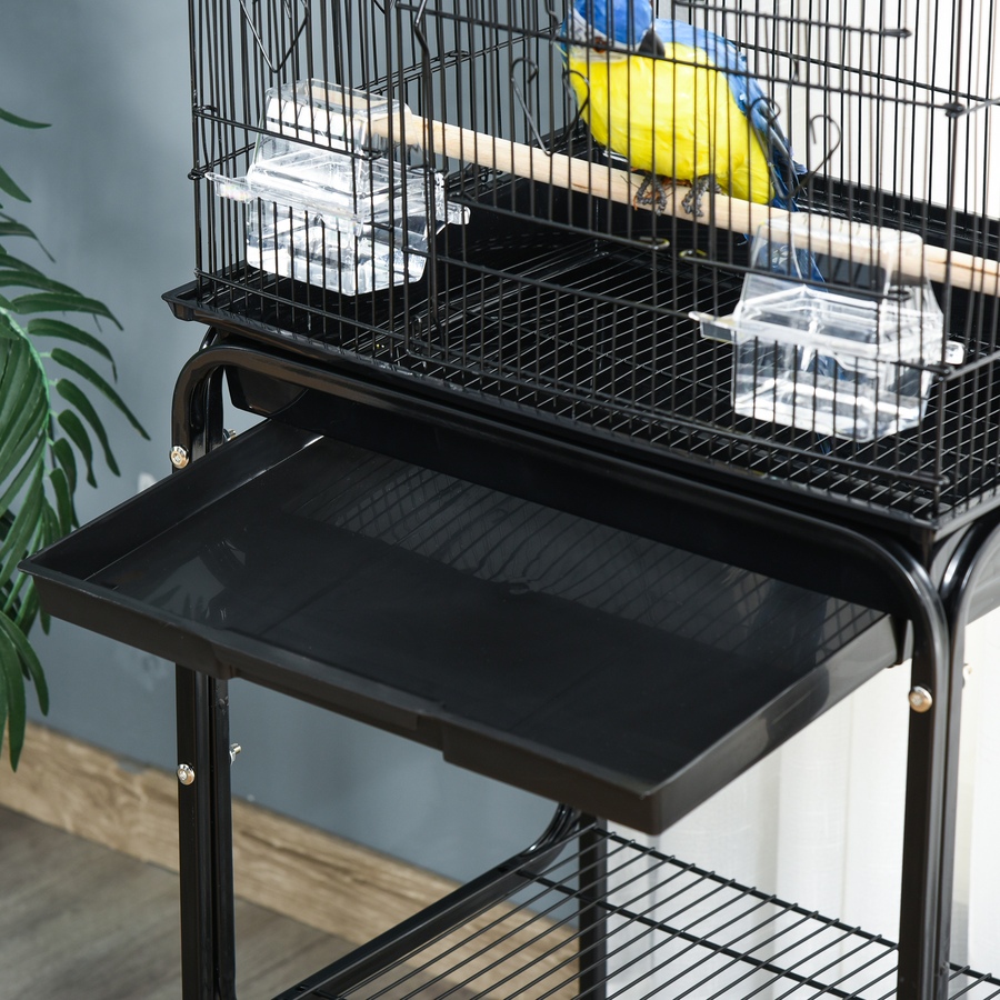 Image 962151_ALTMORE8.jpg, Product 962-151 / Price $96.99, PawHut 62" Large Rolling Bird Cage Cockatiel Play House Perch Swing, Black from PawHut on TSC.ca's Home & Garden department