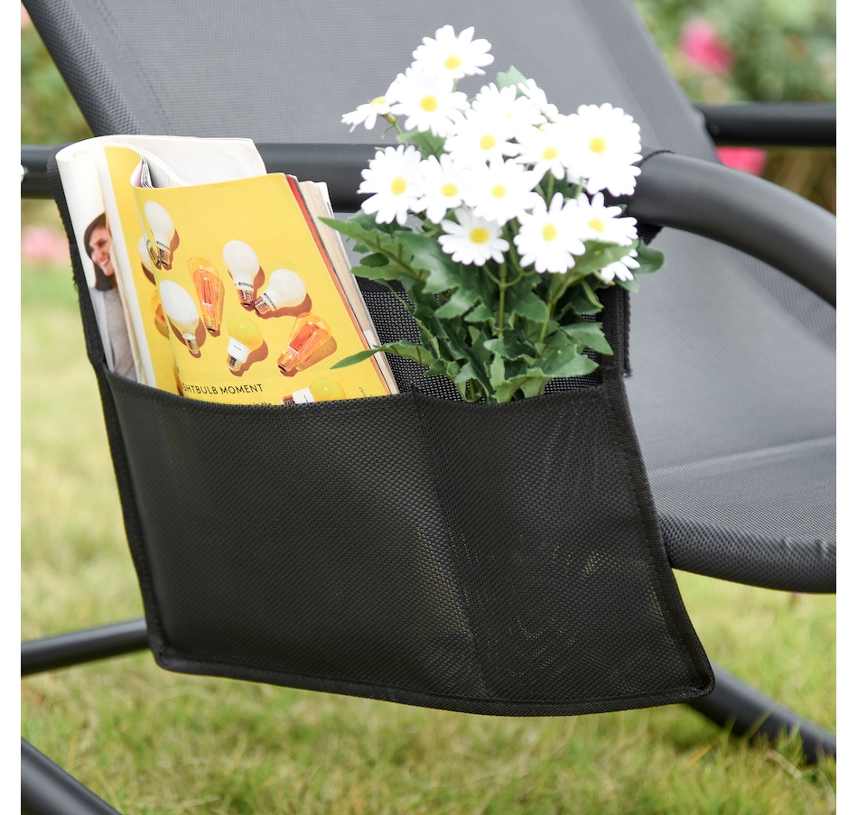 Image 962156_ALTMORE7.jpg, Product 962-156 / Price $109.99, Outsunny Outdoor Rocking Recliner, Sling Sun Lounger with Headrest, Black from Outsunny on TSC.ca's Home & Garden department