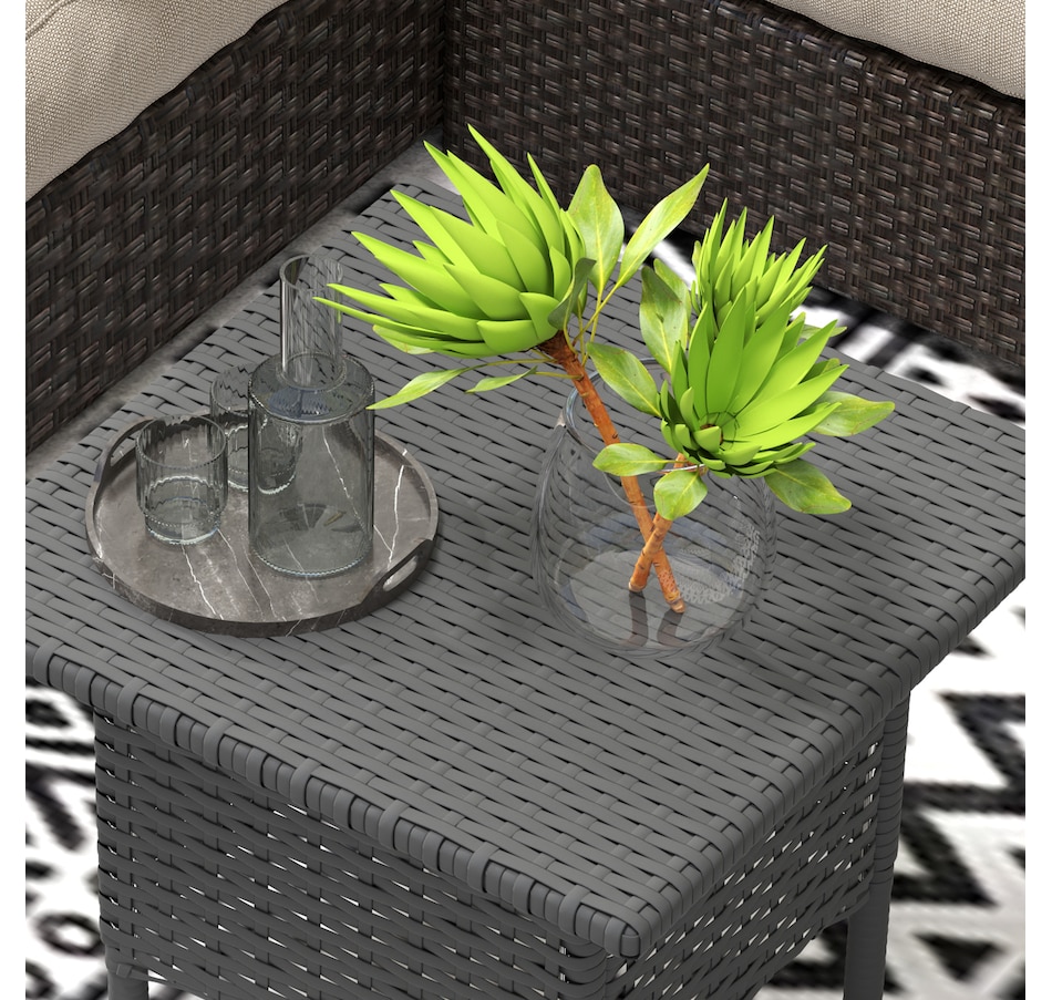 Image 962157_ALTMORE7.jpg, Product 962-157 / Price $64.99, Outsunny Rattan End Table with Full Woven Top, Outdoor Coffee Table, Grey from Outsunny on TSC.ca's Home & Garden department
