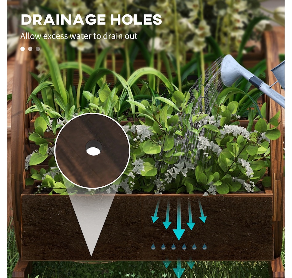 Image 962162_ALTMORE4.jpg, Product 962-162 / Price $109.99, Outsunny Wooden Wagon Planter Box, 2-Tier Raised Garden Bed, Carbonized from Outsunny on TSC.ca's Home & Garden department