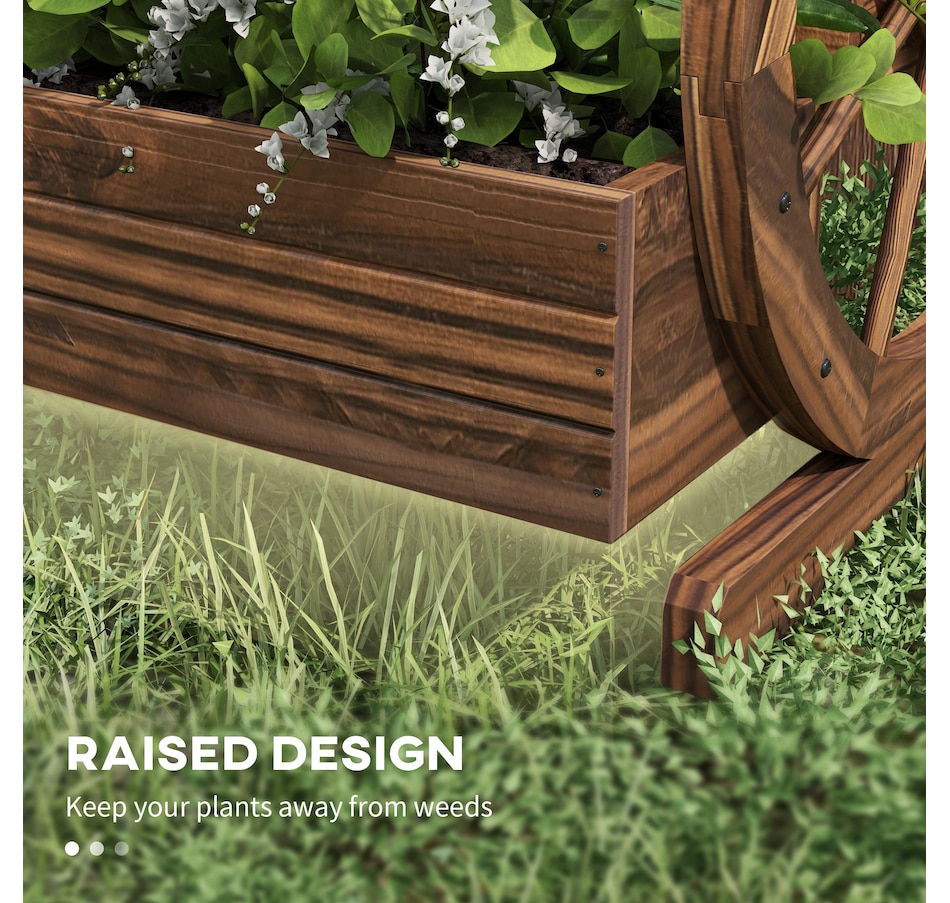 Image 962162_ALTMORE5.jpg, Product 962-162 / Price $109.99, Outsunny Wooden Wagon Planter Box, 2-Tier Raised Garden Bed, Carbonized from Outsunny on TSC.ca's Home & Garden department