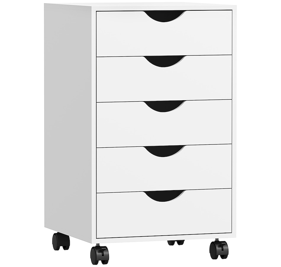 Image 962163.jpg, Product 962-163 / Price $109.99, HOMCOM File Cabinet with 5 Drawer Wheels Storage Organizer White from HOMCOM on TSC.ca's Home & Garden department