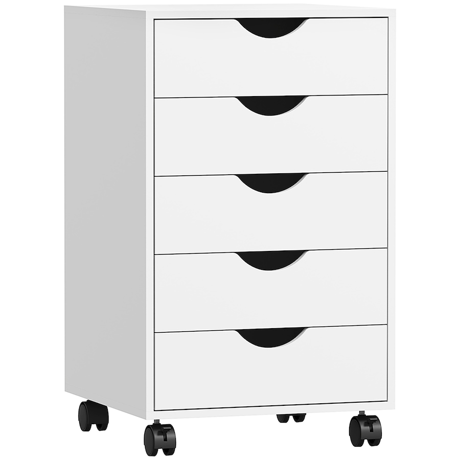 Image 962163.jpg, Product 962-163 / Price $109.99, HOMCOM File Cabinet with 5 Drawer Wheels Storage Organizer White from HOMCOM on TSC.ca's Home & Garden department