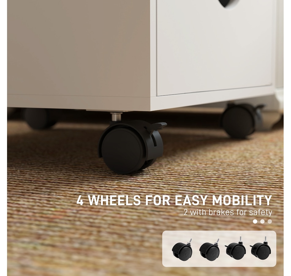 Image 962163_ALTMORE4.jpg, Product 962-163 / Price $109.99, HOMCOM File Cabinet with 5 Drawer Wheels Storage Organizer White from HOMCOM on TSC.ca's Home & Garden department