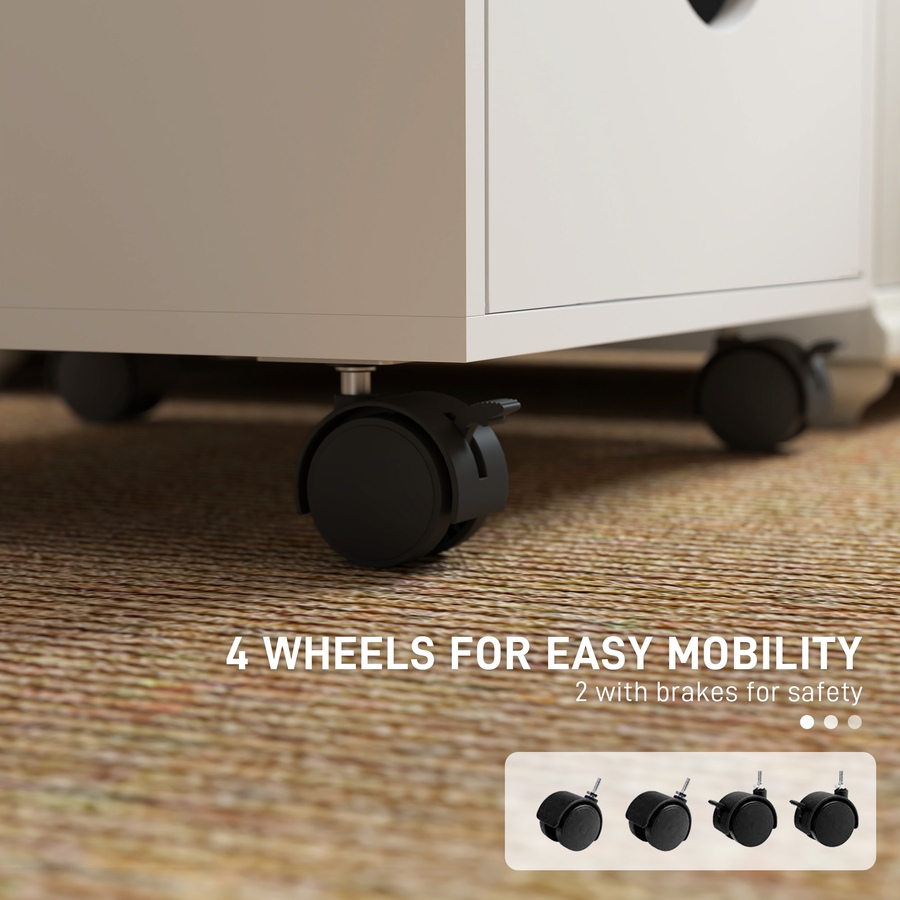 Image 962163_ALTMORE4.jpg, Product 962-163 / Price $109.99, HOMCOM File Cabinet with 5 Drawer Wheels Storage Organizer White from HOMCOM on TSC.ca's Home & Garden department
