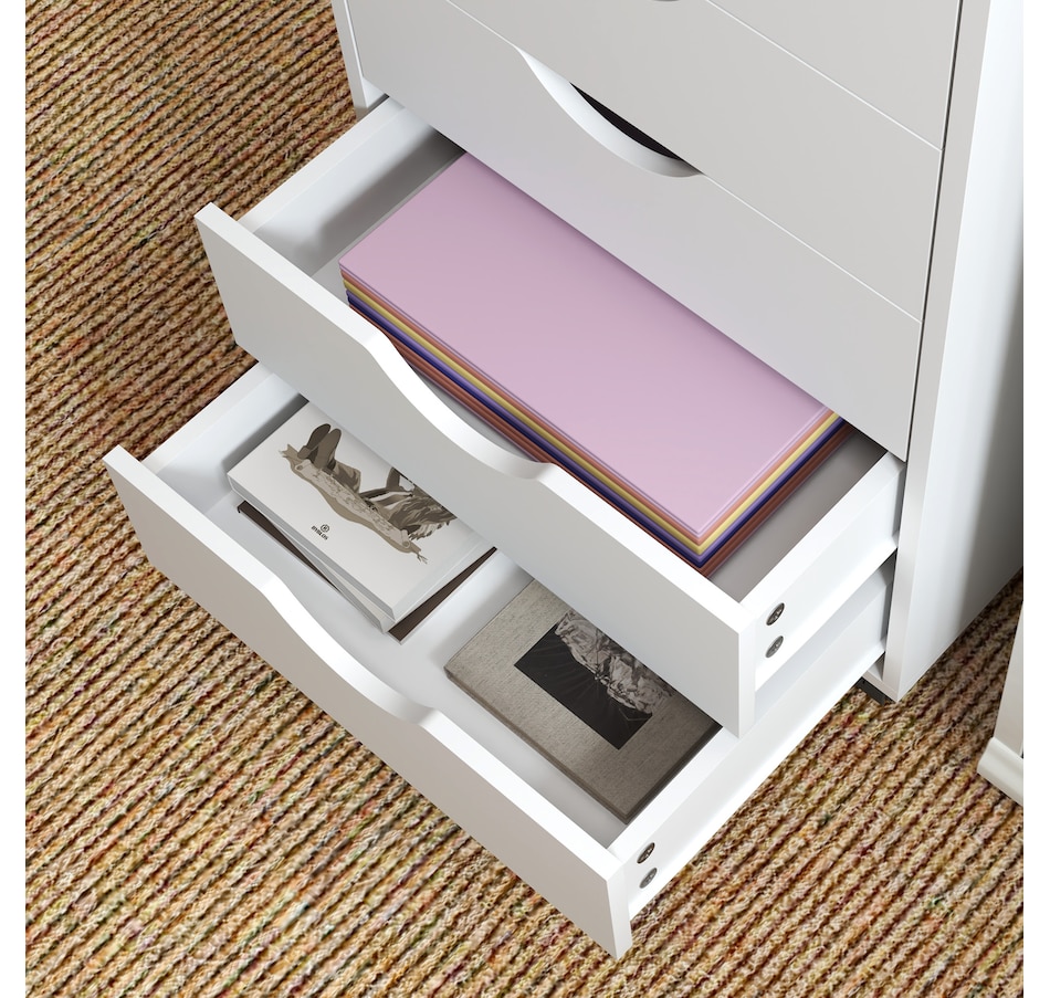 Image 962163_ALTMORE8.jpg, Product 962-163 / Price $109.99, HOMCOM File Cabinet with 5 Drawer Wheels Storage Organizer White from HOMCOM on TSC.ca's Home & Garden department