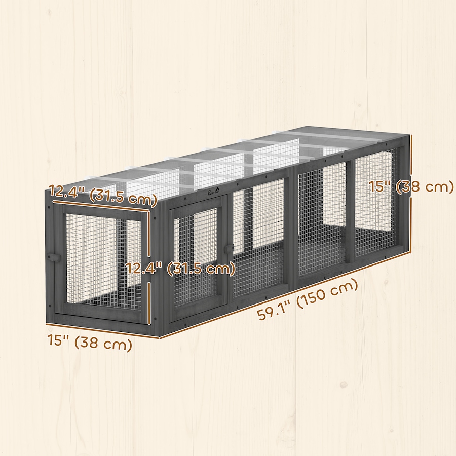 Image 962172_ALTMORE2.jpg, Product 962-172 / Price $119.99, PawHut Outdoor Cat Tunnel, Extendable Pet Enclosure with 3 Doors, Grey from PawHut on TSC.ca's Home & Garden department