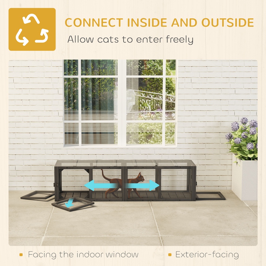 Image 962172_ALTMORE3.jpg, Product 962-172 / Price $119.99, PawHut Outdoor Cat Tunnel, Extendable Pet Enclosure with 3 Doors, Grey from PawHut on TSC.ca's Home & Garden department