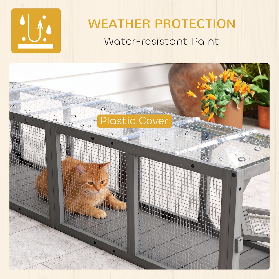 Image 962172_ALTMORE4.jpg, Product 962-172 / Price $119.99, PawHut Outdoor Cat Tunnel, Extendable Pet Enclosure with 3 Doors, Grey from PawHut on TSC.ca's Home & Garden department