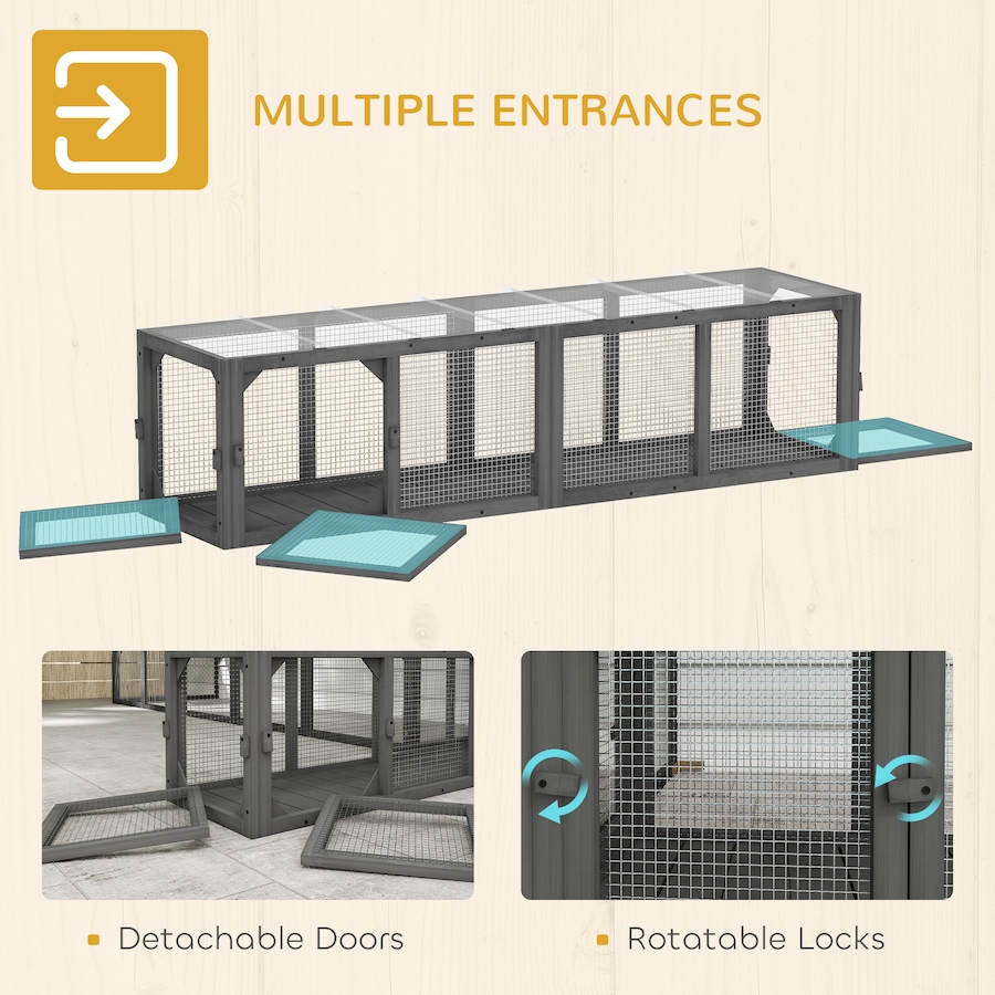 Image 962172_ALTMORE5.jpg, Product 962-172 / Price $119.99, PawHut Outdoor Cat Tunnel, Extendable Pet Enclosure with 3 Doors, Grey from PawHut on TSC.ca's Home & Garden department