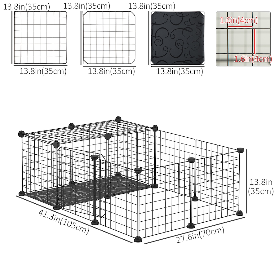 Image 962174_ALTMORE2.jpg, Product 962-174 / Price $43.99, PawHut Pet Playpen Small Animal Cage with 16 Panels, Metal Wire Fence from PawHut on TSC.ca's Home & Garden department