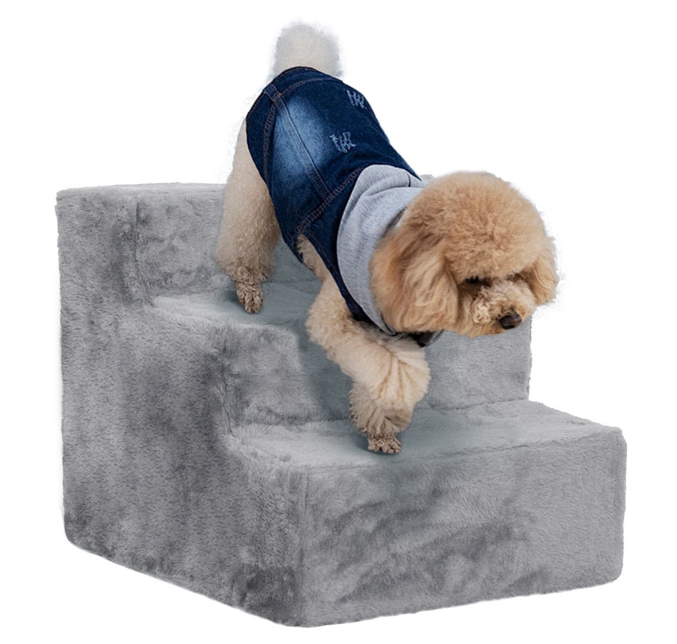Image 962175.jpg, Product 962-175 / Price $41.99, PawHut 3-Step Pet Steps Cat Stairs, Cats/Dogs, Climbing on Bed, Light Grey from PawHut on TSC.ca's Home & Garden department