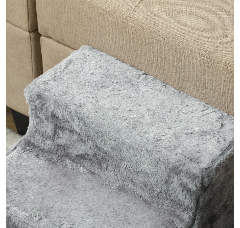 Image 962175_ALTMORE8.jpg, Product 962-175 / Price $41.99, PawHut 3-Step Pet Steps Cat Stairs, Cats/Dogs, Climbing on Bed, Light Grey from PawHut on TSC.ca's Home & Garden department