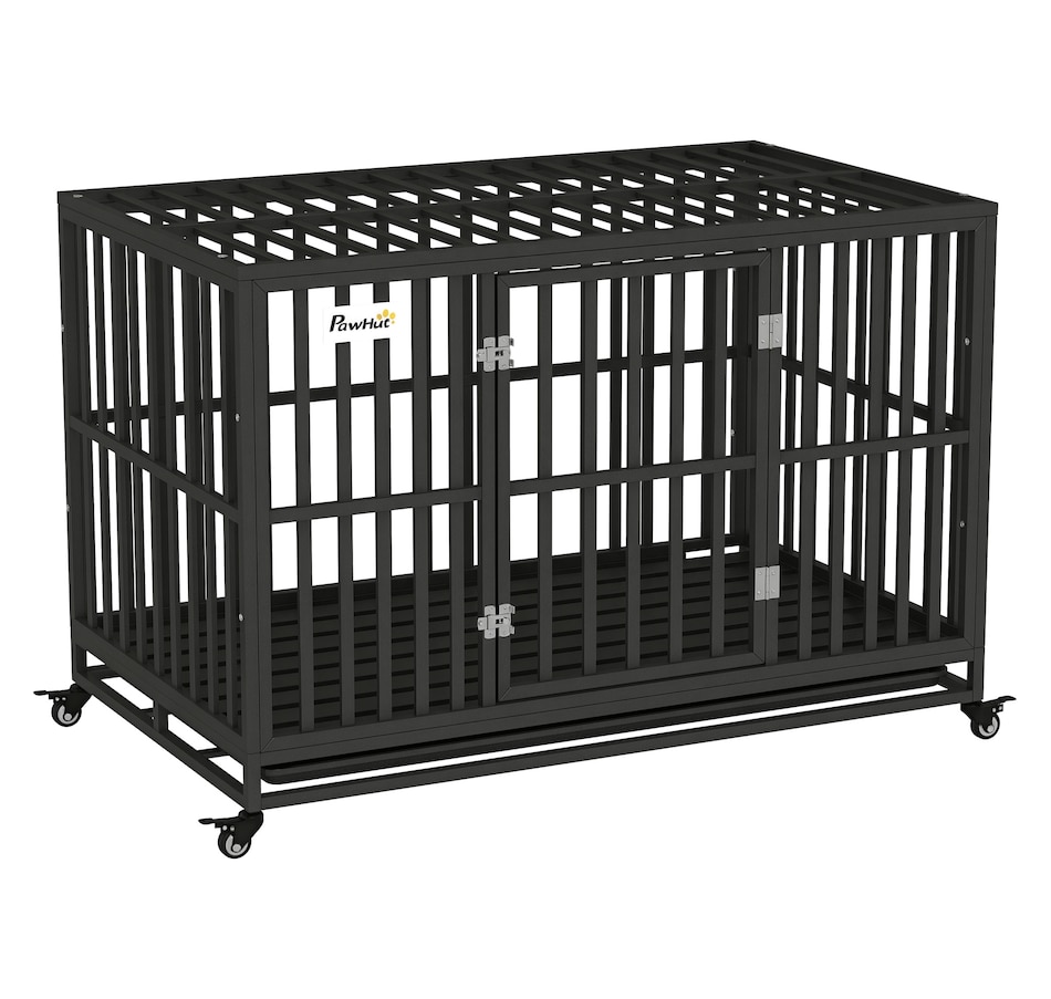 Image 962178.jpg, Product 962-178 / Price $299.99, PawHut 49" Heavy Duty Steel Dog Crate Kennel Pet Cage, Black from PawHut on TSC.ca's Home & Garden department