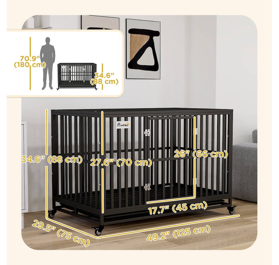 Image 962178_ALTMORE2.jpg, Product 962-178 / Price $299.99, PawHut 49" Heavy Duty Steel Dog Crate Kennel Pet Cage, Black from PawHut on TSC.ca's Home & Garden department