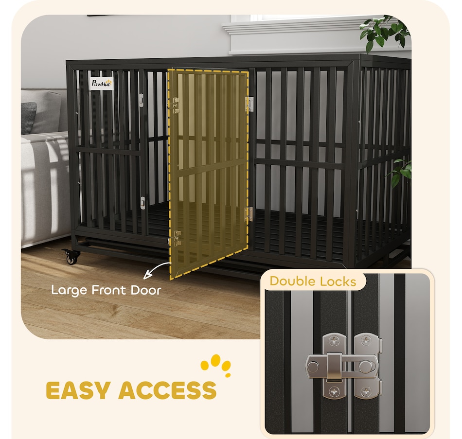 Image 962178_ALTMORE4.jpg, Product 962-178 / Price $299.99, PawHut 49" Heavy Duty Steel Dog Crate Kennel Pet Cage, Black from PawHut on TSC.ca's Home & Garden department