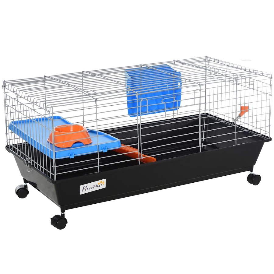 Image 962188.jpg, Product 962-188 / Price $91.99, PawHut Small Animal Cage with Food Dish, Water Bottle, Hay Feeder, Black from PawHut on TSC.ca's Home & Garden department
