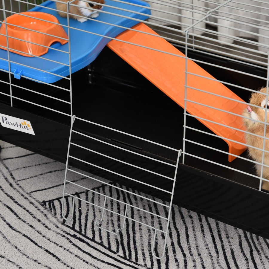 Image 962188_ALTMORE8.jpg, Product 962-188 / Price $91.99, PawHut Small Animal Cage with Food Dish, Water Bottle, Hay Feeder, Black from PawHut on TSC.ca's Home & Garden department