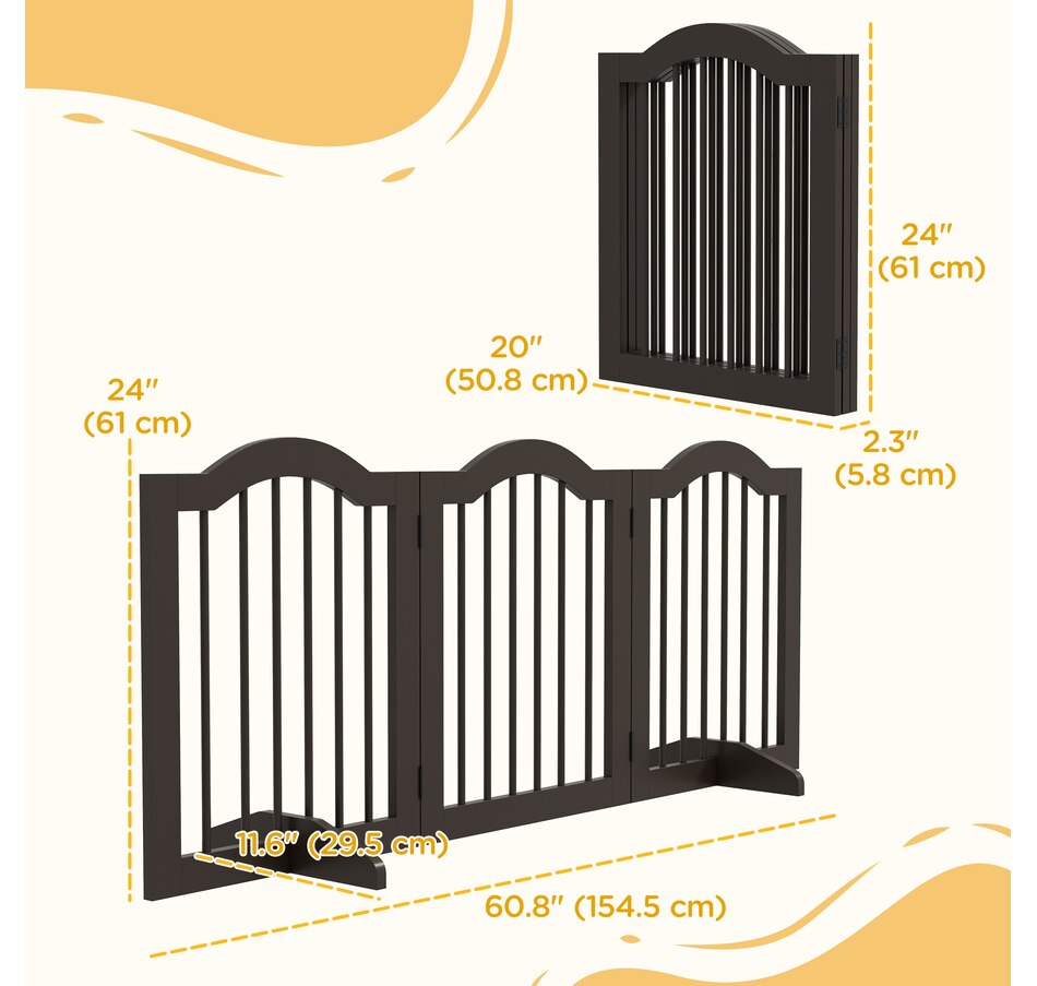 Image 962195_ALTMORE2.jpg, Product 962-195 / Price $81.99, PawHut Freestanding Pet Gate with 2 Support Feet, Coffee from PawHut on TSC.ca's Home & Garden department
