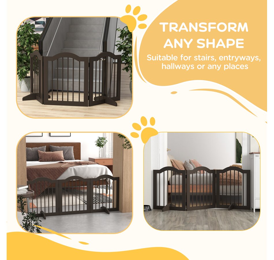 Image 962195_ALTMORE7.jpg, Product 962-195 / Price $81.99, PawHut Freestanding Pet Gate with 2 Support Feet, Coffee from PawHut on TSC.ca's Home & Garden department