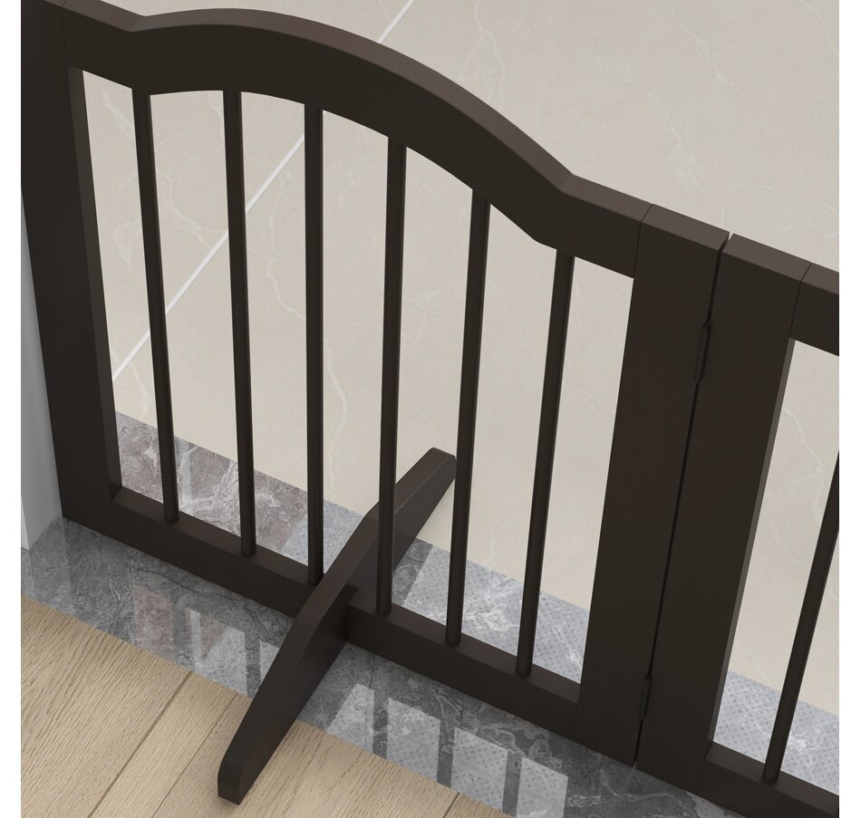 Image 962195_ALTMORE8.jpg, Product 962-195 / Price $81.99, PawHut Freestanding Pet Gate with 2 Support Feet, Coffee from PawHut on TSC.ca's Home & Garden department