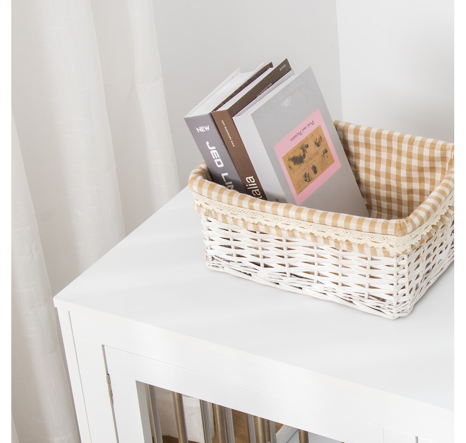 Image 962201_ALTMORE8.jpg, Product 962-201 / Price $129.99, PawHut End Table Pet Cage Kennel with Two Doors for Medium Dogs, White from PawHut on TSC.ca's Home & Garden department