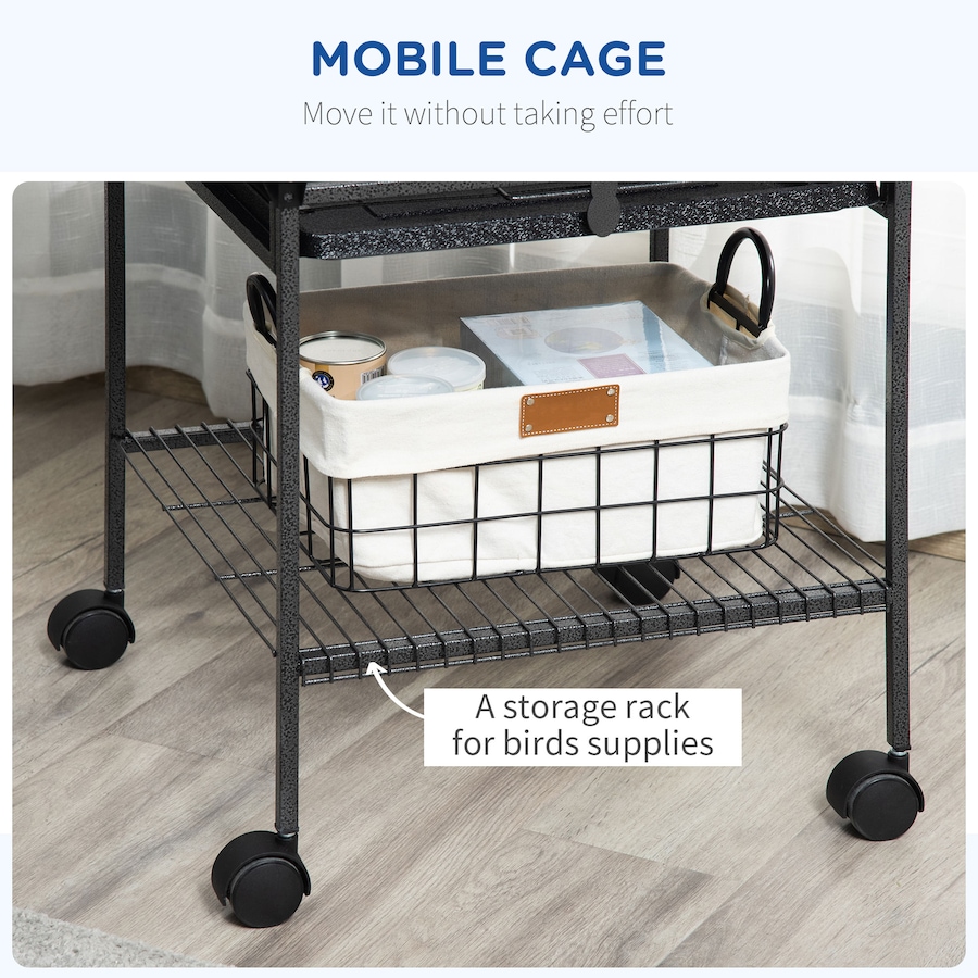 Image 962209_ALTMORE4.jpg, Product 962-209 / Price $154.99, PawHut 61.5 Inch Bird Cage Parakeet House for Cockatiel with Stand, Black from PawHut on TSC.ca's Home & Garden department
