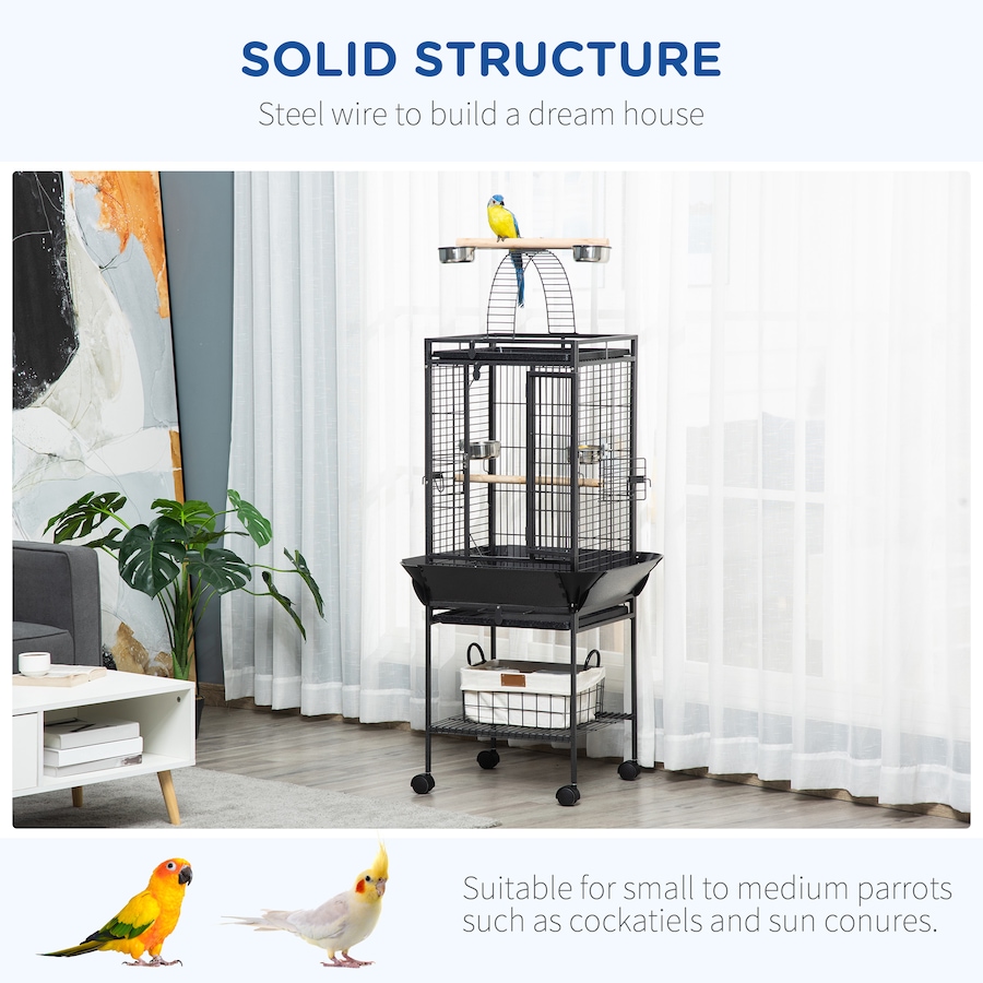 Image 962209_ALTMORE6.jpg, Product 962-209 / Price $154.99, PawHut 61.5 Inch Bird Cage Parakeet House for Cockatiel with Stand, Black from PawHut on TSC.ca's Home & Garden department