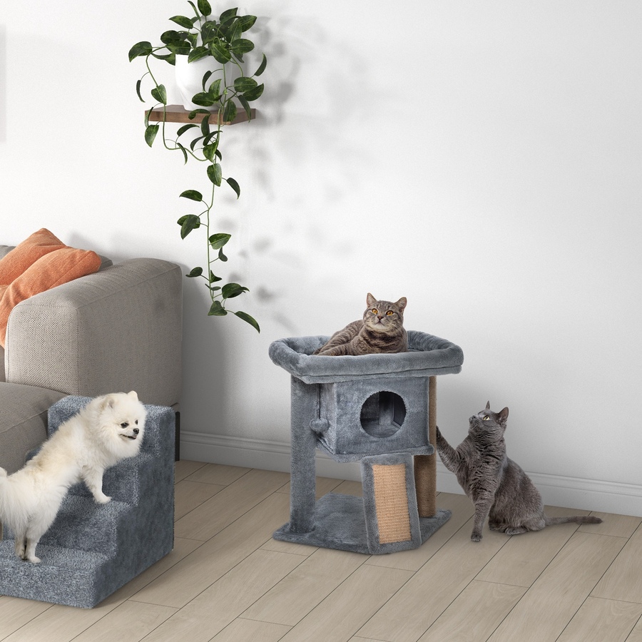 Image 962217_ALTMORE8.jpg, Product 962-217 / Price $55.99, PawHut Cat Tree, Small Cat Tower with Perch, Scratching Post, Grey from PawHut on TSC.ca's Home & Garden department