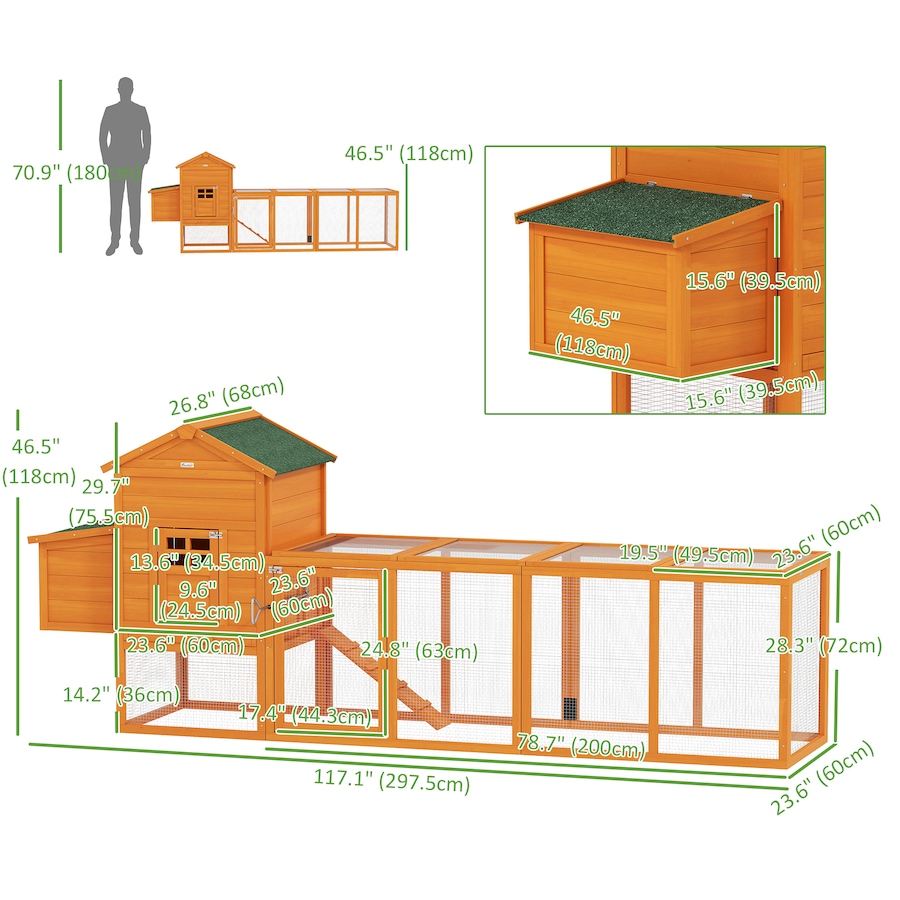 Image 962243_ALTMORE2.jpg, Product 962-243 / Price $269.99, PawHut Chicken Coop W/ Extra Large Run Wooden Hen House W/ Slide-out Tray from PawHut on TSC.ca's Home & Garden department