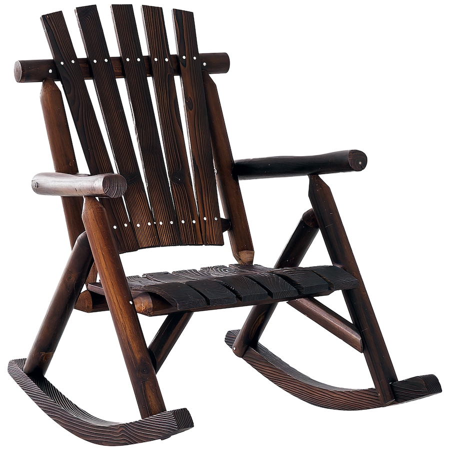 Image 962253.png, Product 962-253 / Price $155.99, Outsunny Outdoor Rocking Chair, Wood Adirondack Patio Rocker, High Back from Outsunny on TSC.ca's Home & Garden department