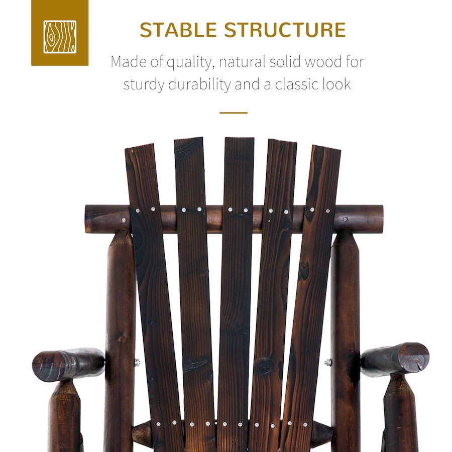 Image 962253_ALTMORE5.jpg, Product 962-253 / Price $155.99, Outsunny Outdoor Rocking Chair, Wood Adirondack Patio Rocker, High Back from Outsunny on TSC.ca's Home & Garden department