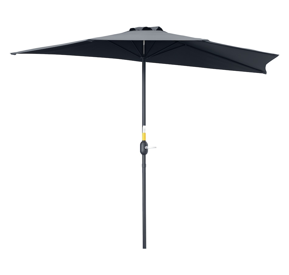Image 962256.png, Product 962-256 / Price $64.99, Outsunny 9ft Half Round Parasol Wall Balcony Sun Shade Patio Canopy Grey from Outsunny on TSC.ca's Home & Garden department