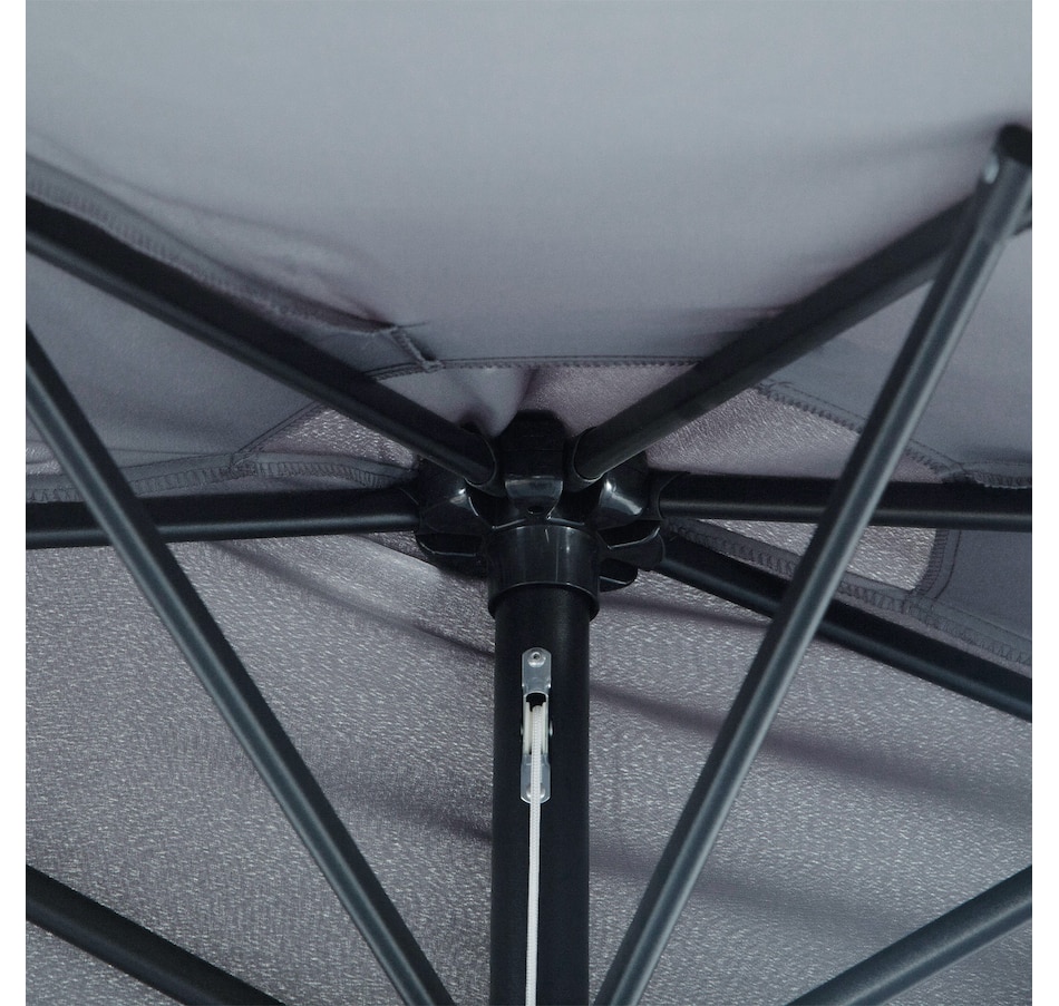 Image 962256_ALTMORE8.jpg, Product 962-256 / Price $64.99, Outsunny 9ft Half Round Parasol Wall Balcony Sun Shade Patio Canopy Grey from Outsunny on TSC.ca's Home & Garden department