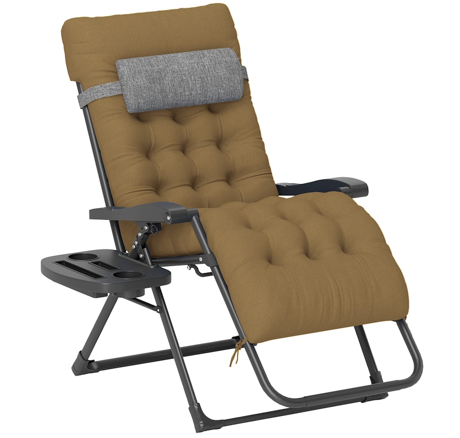 Image 962257.jpg, Product 962-257 / Price $109.99, Outsunny Padded Zero Gravity Chair, Folding Recliner Chair, Light Khaki from Outsunny on TSC.ca's Home & Garden department